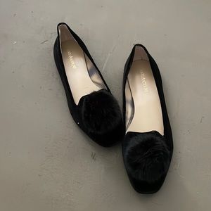 Faux fur Pom Pom flats